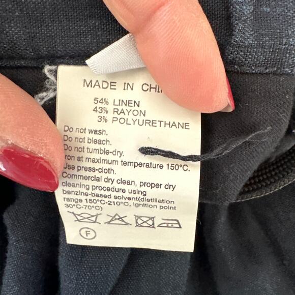 Adam et Rope Men's Linen Blend Navy Trouser Straight Leg Pants, Size L, EUC - Picture 4 of 4